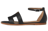 HERMES Strap Sandals Women's Black