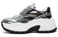 PRADA Chunky Sneakers Women's Low Top Silver
