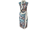 LOUIS VUITTON Asnières Sequin Ruffle Trim Wrap Dress