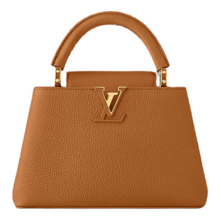 LOUIS VUITTON Capucines Leather Shoulder Bag Crossbody Bag Handbag Small Size Women's Saffron