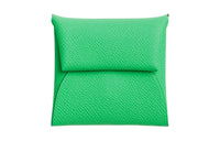 HERMES Bastia Epsom Calfskin Wallet Women's 0Z Vert Comics Comics Green With 0S Vert Fizz Bubble Green