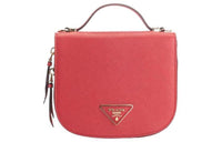PRADA Leather Handbag Shoulder Bag Women's Red