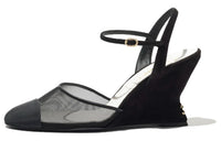 CHANEL Wedge Heel High Heels 8.5cm Women's Black