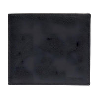 PRADA Litchi Grain Cow Leather Wallet Men's Black