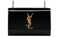 SAINT LAURENT KATE Leather Crossbody Bag Trumpets Women's Black