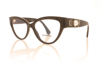 CHANEL Acetate Cat Eye Eyeglass Frames Women's Brown