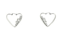 SAINT LAURENT Embellished Heart Hoop Earrings
