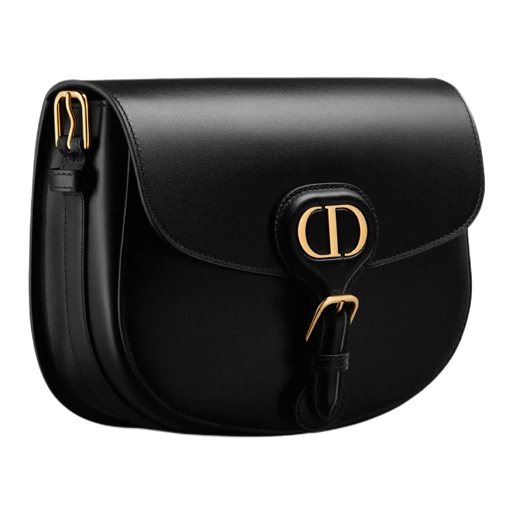 DIOR Bobby Calfskin Crossbody Bag Shoulder Bag Medium Size Women's Black