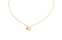 LOUIS VUITTON Metal Rhinestone Necklaces Men's Gold