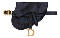 DIOR Saddle Canvas Saddle Bag Fanny Pack Women's Navy Blue