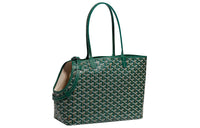 GOYARD Chien Gris Canvas With Leather Pet Bag Unisex Green