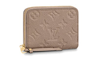 LOUIS VUITTON Zippy Cow Leather Coin Purses Wallets Women's Ecru