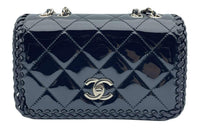 CHANEL Patent Leather Flap Bag, Crossbody Bag, Shoulder Bag Small Size Women's Black