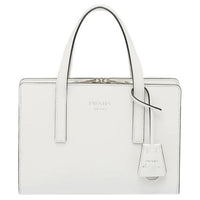 PRADA Re Edition Shiny Leather Handbag Mini Women's White