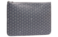 GOYARD SENAT Canvas With Leather Wallet Toiletry Bag Clutch Unisex Gray