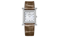 HERMES Heure H Collection Wrist Watch Quartz Movement Genuine Leather Strap White Dial Women's W046515WW00