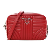 PRADA Calfskin Camera Bags Crossbody Bag Shoulder Bag Women's Red
