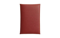 HERMES Calvi Epsom Calfskin Card Holder Women's Venice Red/Texas Pink