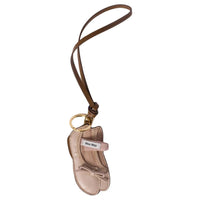 MIU MIU Leather Keychain Charm Bag Accessory Women's Water Lily Color