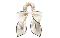 CHANEL Mulberry Silk Hair Tie Women's White
