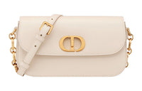 DIOR 30 Montaigne Smooth Cow Leather Shoulder Bag, Crossbody Bag Regular Women's Gray Ivory