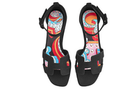 HERMES Eole Strap Sandals Women's Black