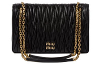 MIU MIU Matelassé Leather Crossbody Bag Shoulder Bag Women's Black