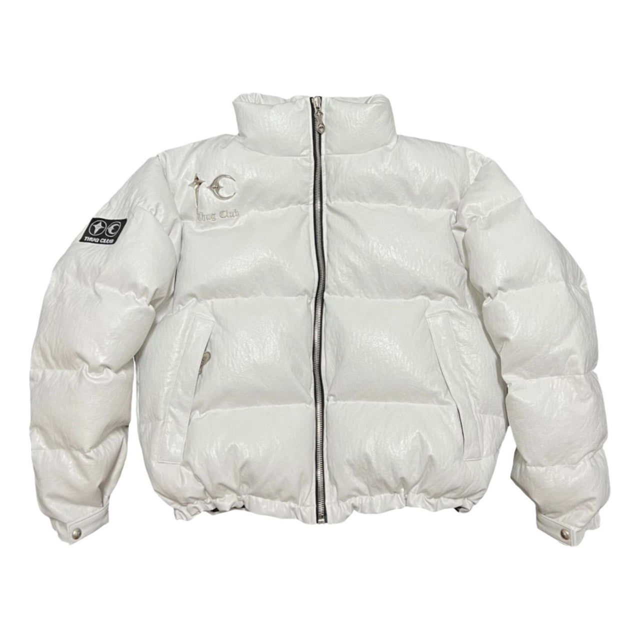 Thug Club Leather Puffer Jacket 'White' TC23PA0301-WHITE