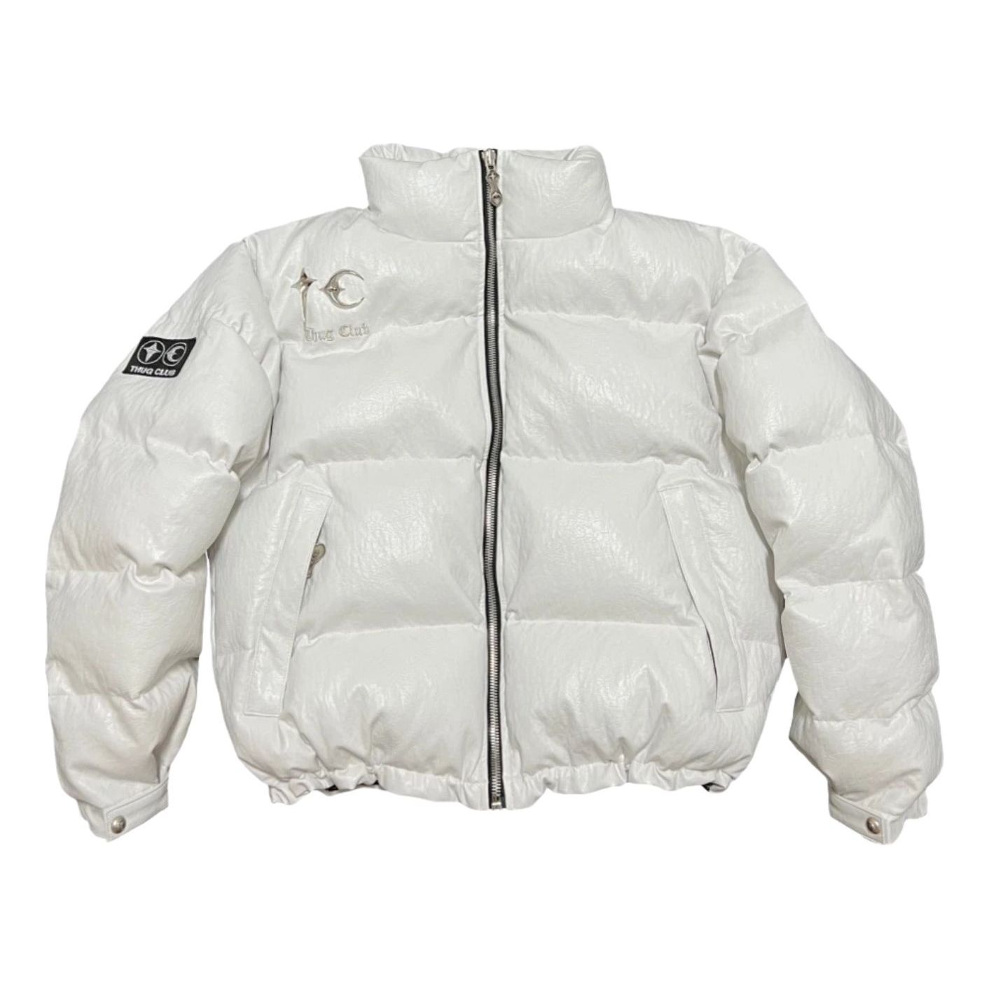 Thug Club Leather Puffer Jacket 'White' TC23PA0301-WHITE