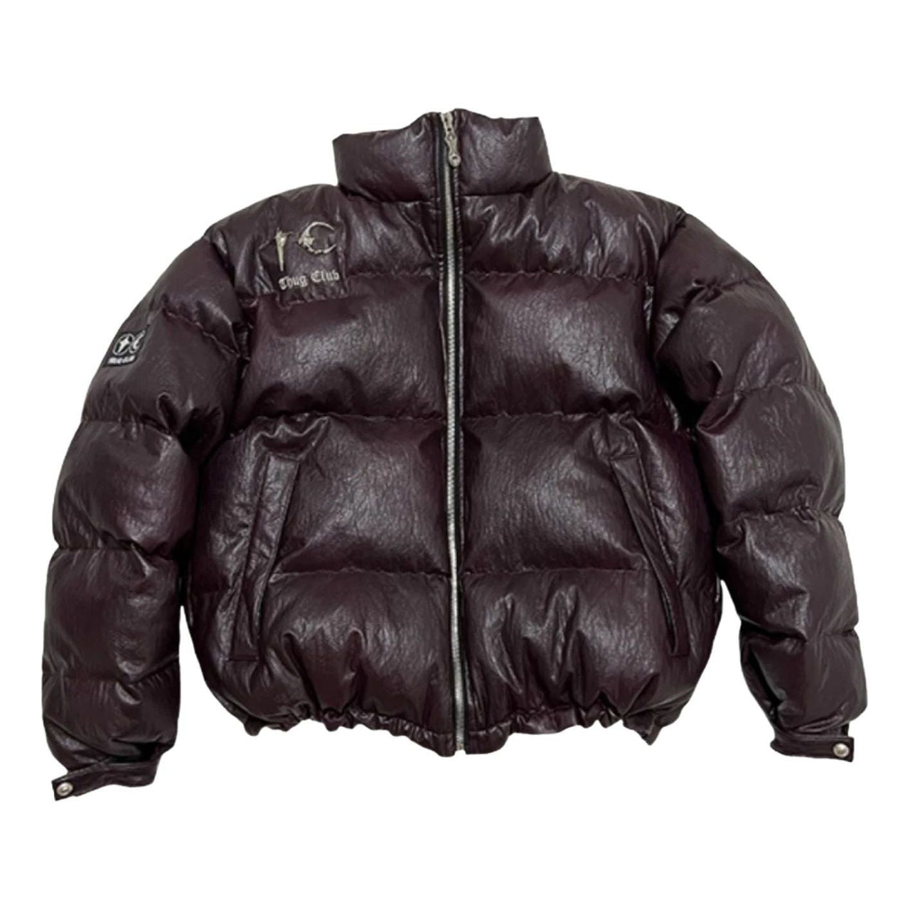 Thug Club Leather Puffer Jacket 'Purple' TC23PA0302