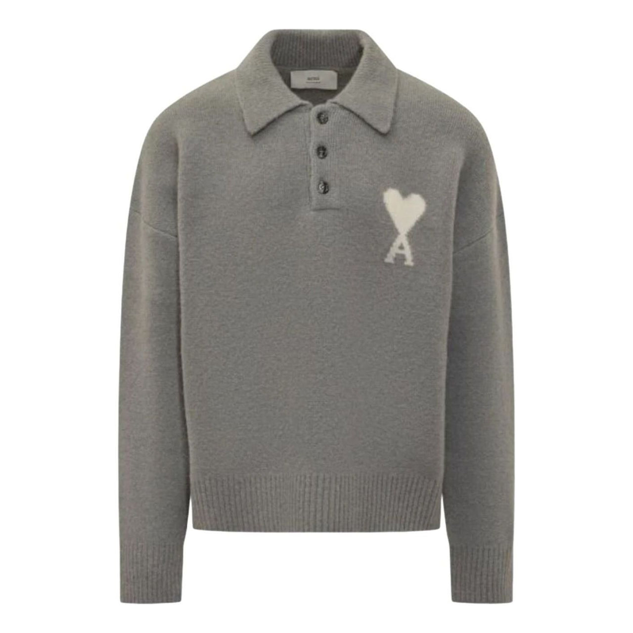 AMI Big Heart Logo Sweater 'Gray' UPL408-KN0135-058