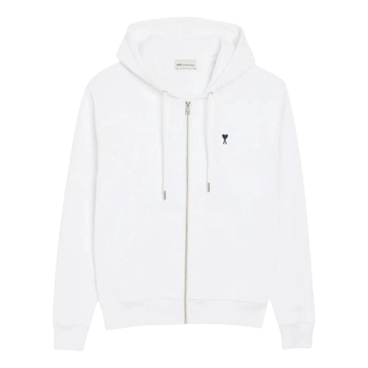 AMI Small Heart Logo Zip Up Hoodie 'White' HSW765-730-100