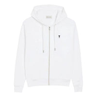 AMI Small Heart Logo Zip Up Hoodie 'White' HSW765-730-100