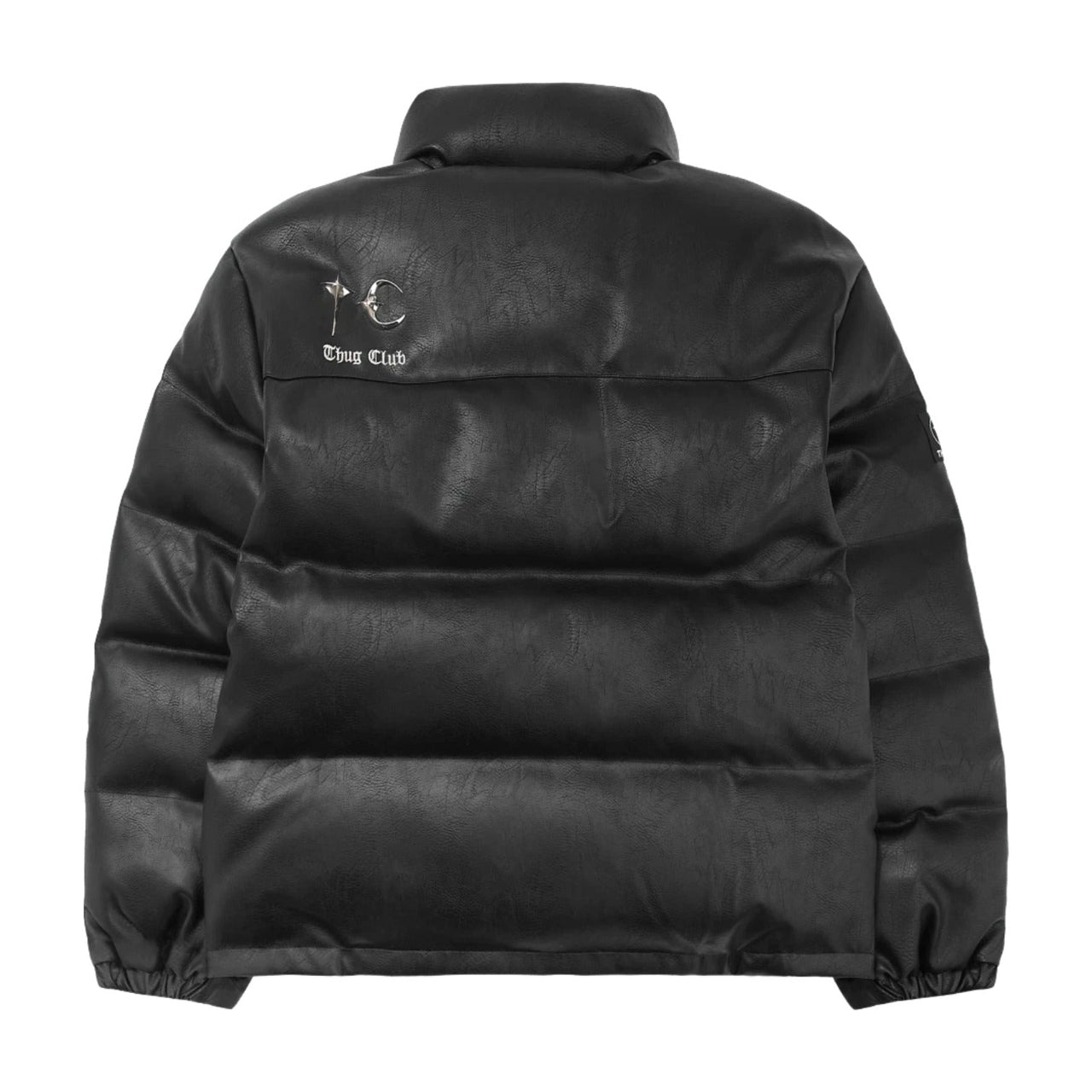 Thug Club Leather Puffer Jacket (Duck Down) 'Black' TC23PA0303