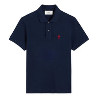 AMI Small Heart Logo Polo Shirt 'Night Blue' BFUPL001-760-430