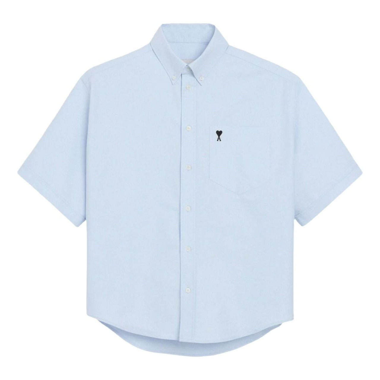 AMI Boxy Embroidered Ami De Coeur Shirt 'Blue' HSH823-CO0031-450