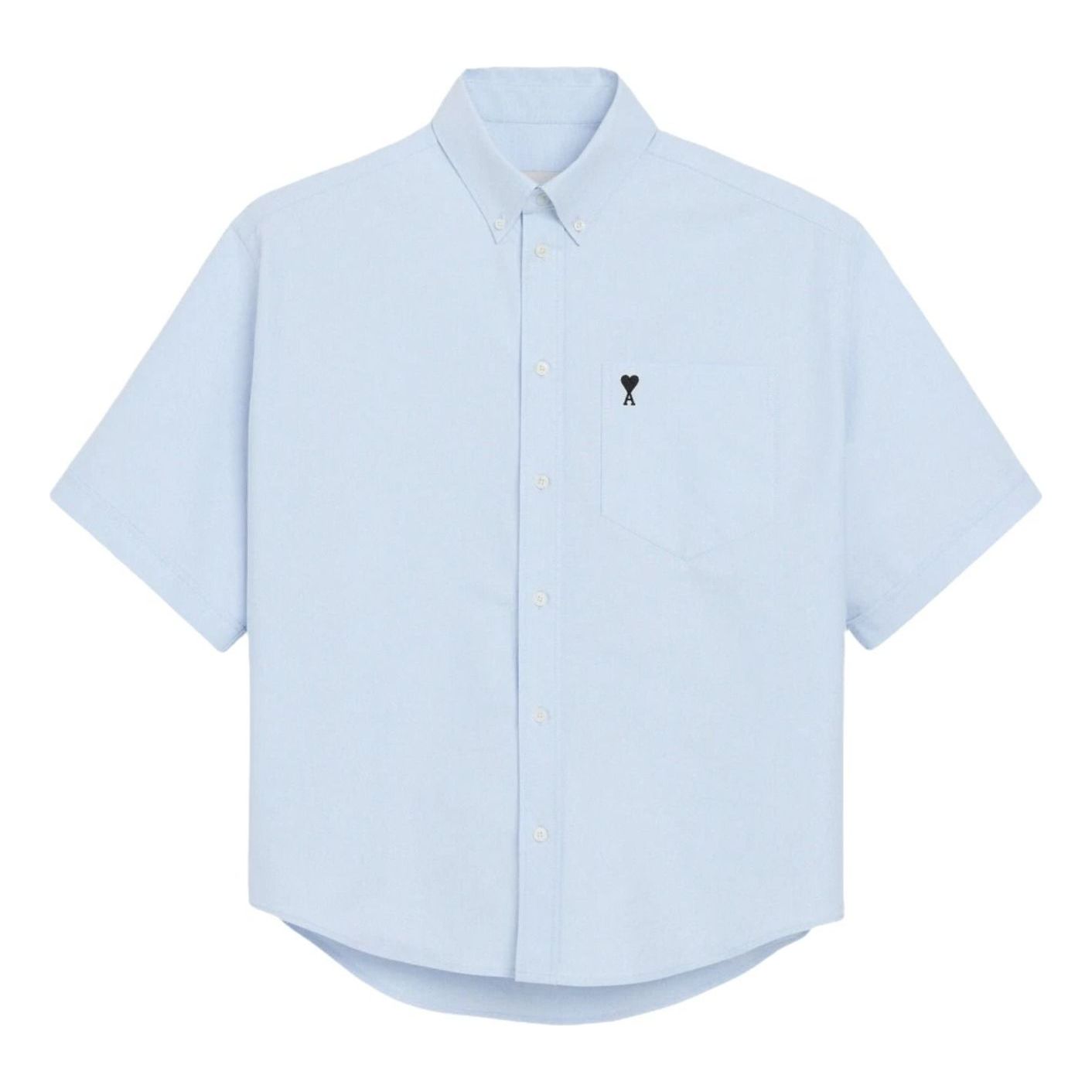 AMI Boxy Embroidered Ami De Coeur Shirt 'Blue' HSH823-CO0031-450