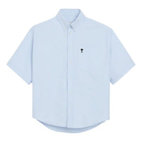 AMI Boxy Embroidered Ami De Coeur Shirt 'Blue' HSH823-CO0031-450