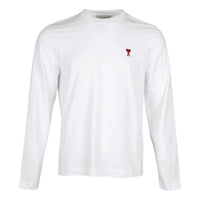 AMI Small Heart Logo Long Sleeve T-shirt 'White' BFUTS235-724-100