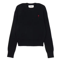 (WMNS) AMI Wool Ami de Coeurs Crewneck Sweater 'Black' FKS826-001-009