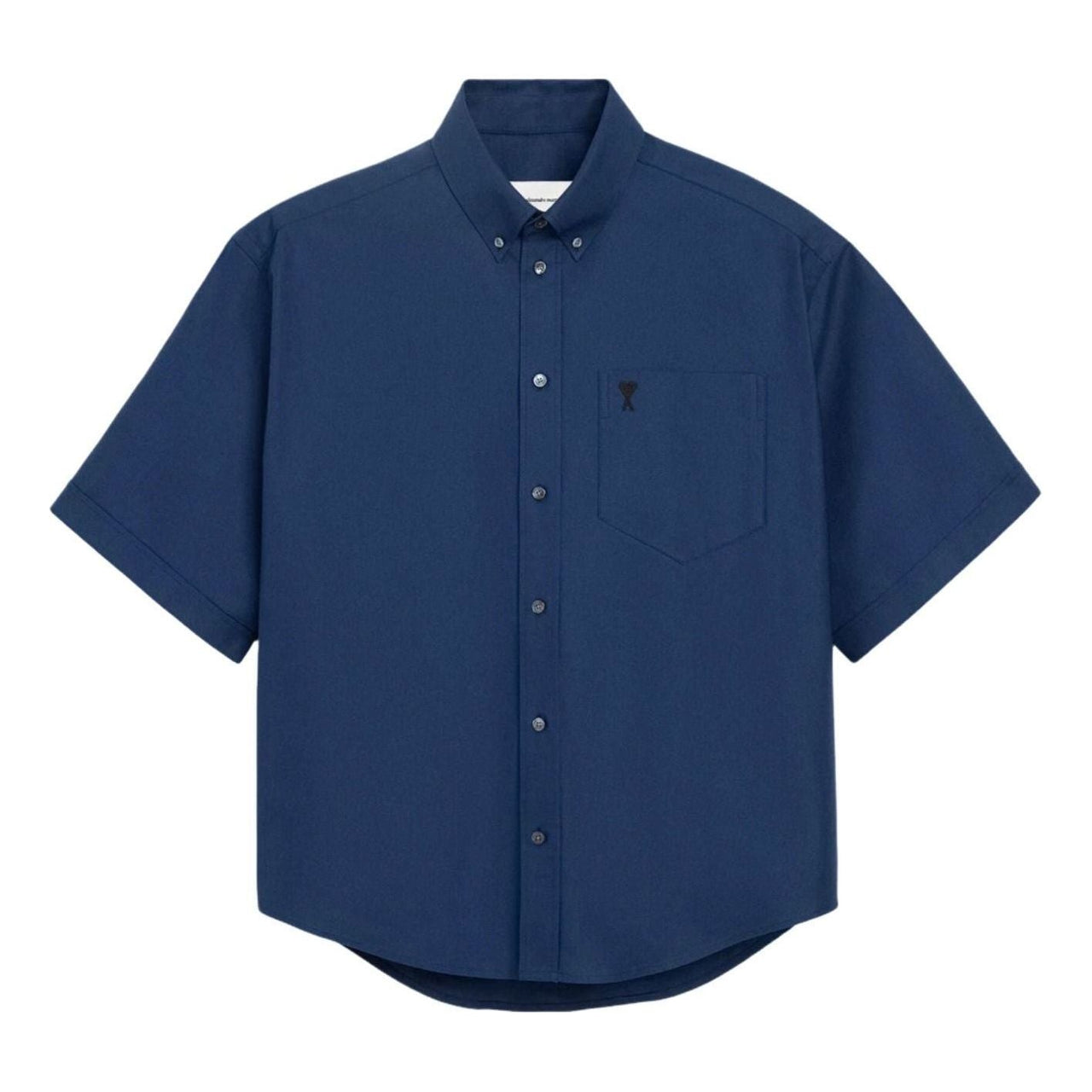 AMI Boxy Embroidered Ami De Coeur Shirt 'Ink' HSH823-CO0210-A021