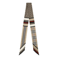 (WMNS) Burberry 25 Skinny Montage Silk Scarf 'Beige' 8037017