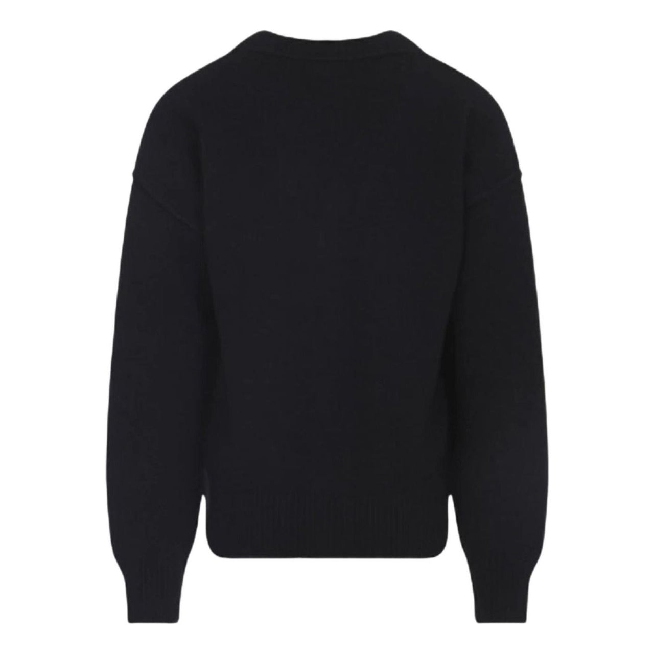 AMI Small Heart Logo Ribbed Crewneck 'Black' UKS046-KN0042-001