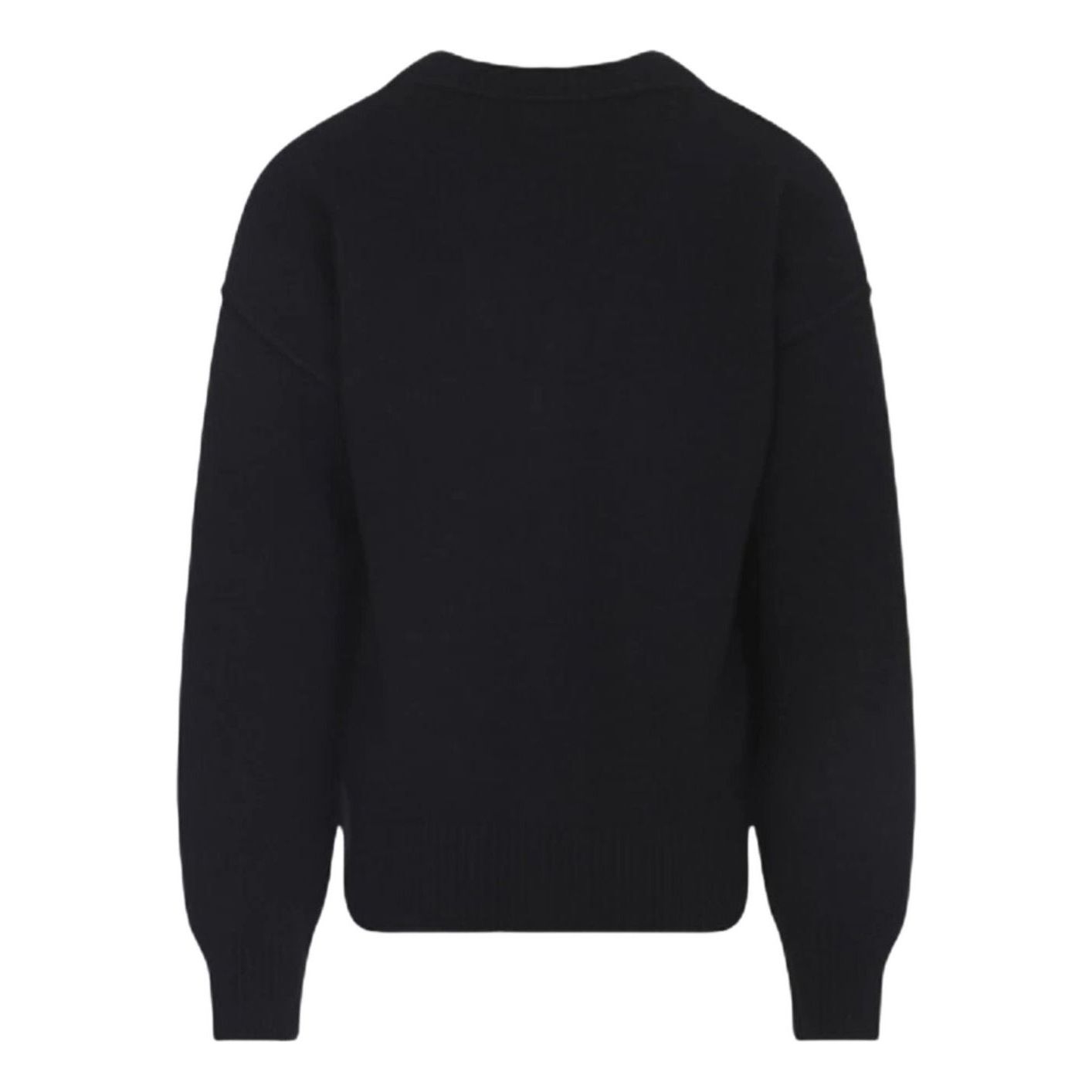 AMI Small Heart Logo Ribbed Crewneck 'Black' UKS046-KN0042-001