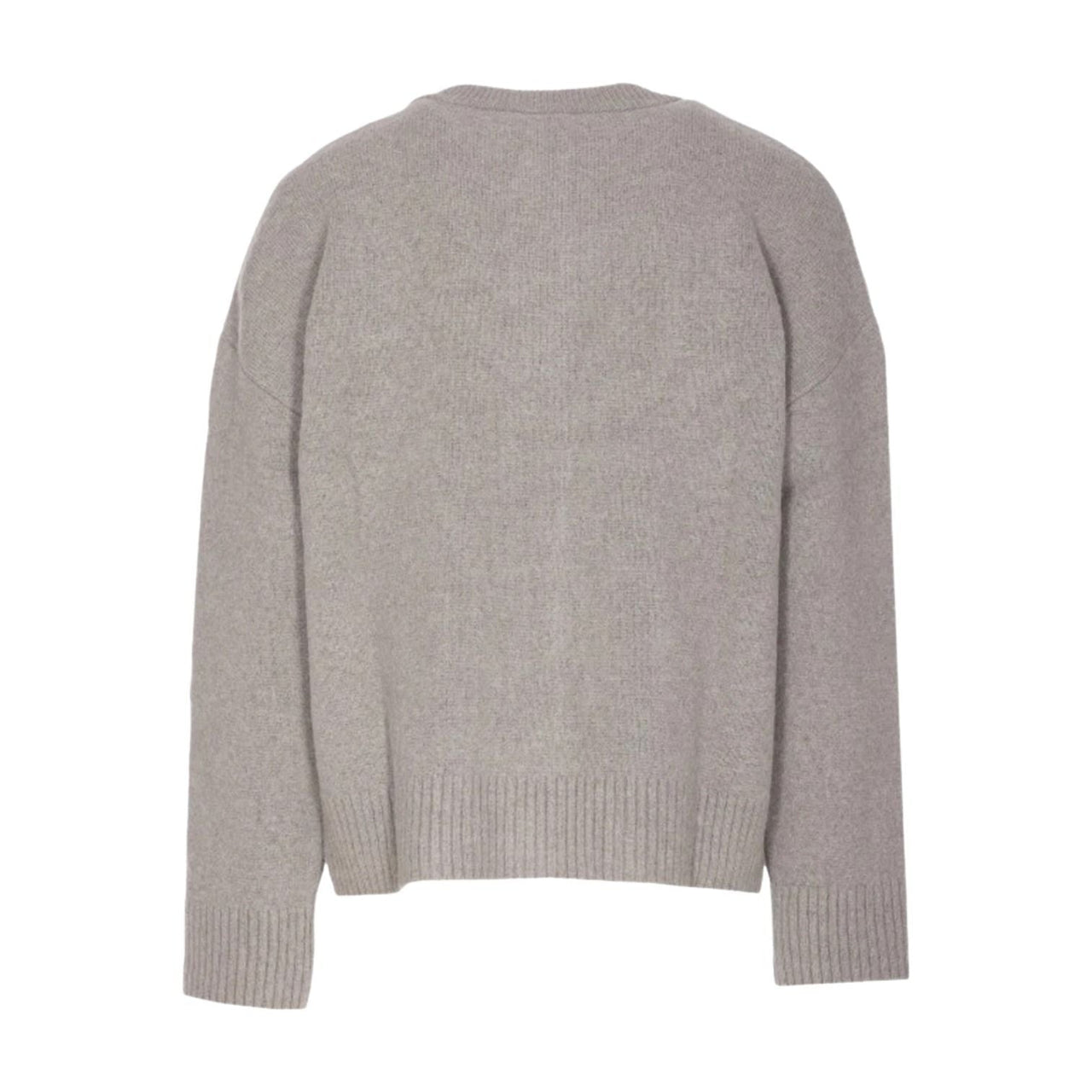 AMI Big Heart Logo Alpaca Cardiga 'Gray' UKC366-KN0135-058