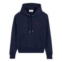 AMI Small Heart Logo Loop Bag Hoodie 'Night Blue' BFUSW235-730-430