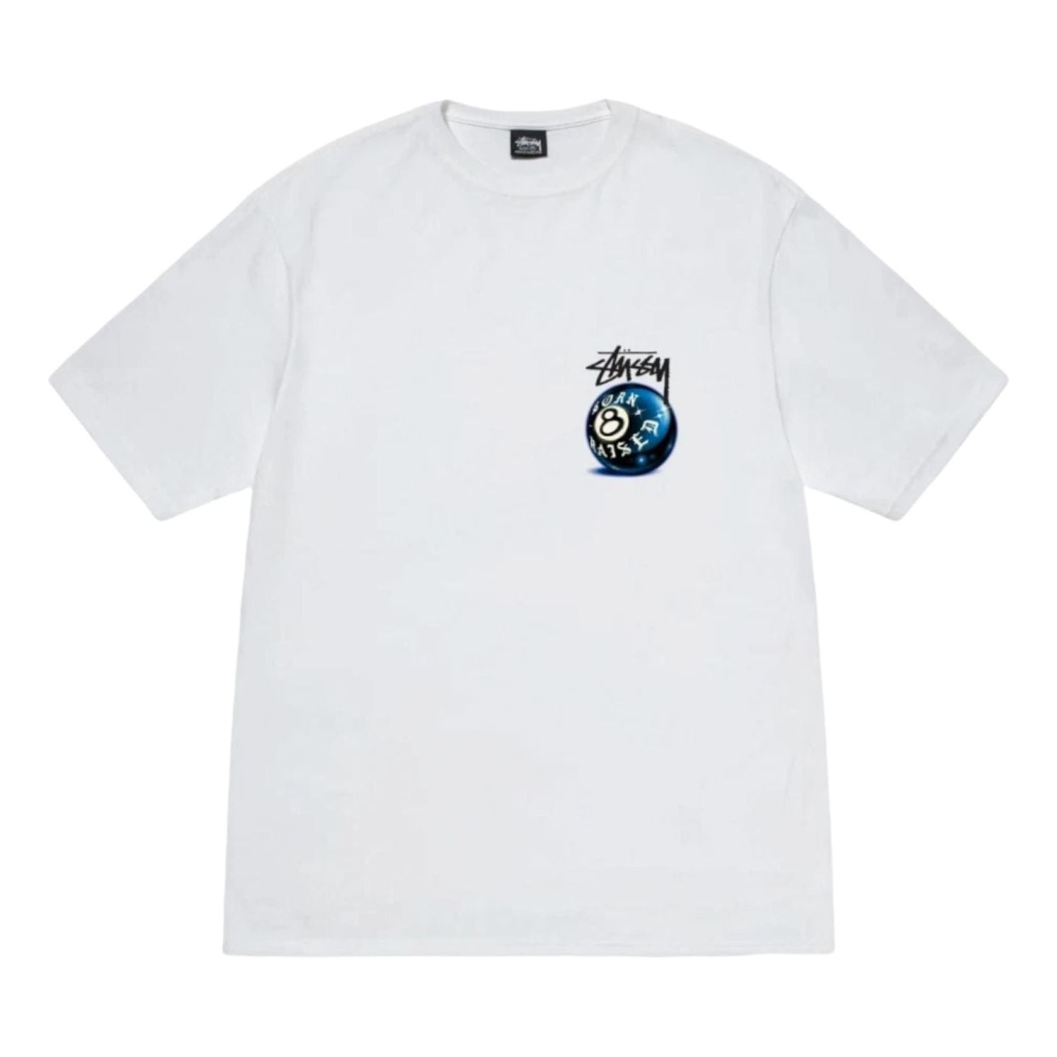 Stussy Born x Raised 8 Ball T-Shirt 'White' 3903852-WHIT
