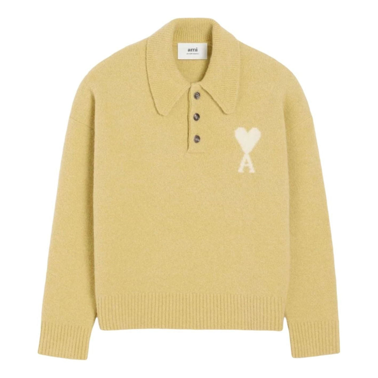 AMI Big Heart Logo Sweater 'Lime Green Off White' UPL408-KN0135-3993