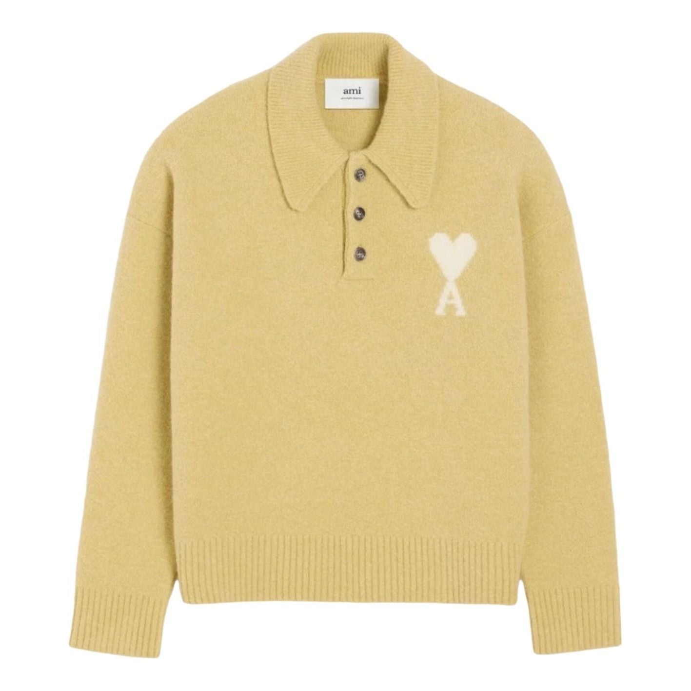AMI Big Heart Logo Sweater 'Lime Green Off White' UPL408-KN0135-3993