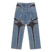 Thug Club TC Leather Denim Pants 'Blue' TC23PT0902BLB